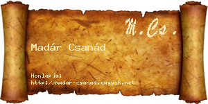 Madár Csanád névjegykártya