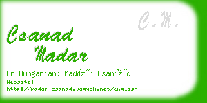 csanad madar business card